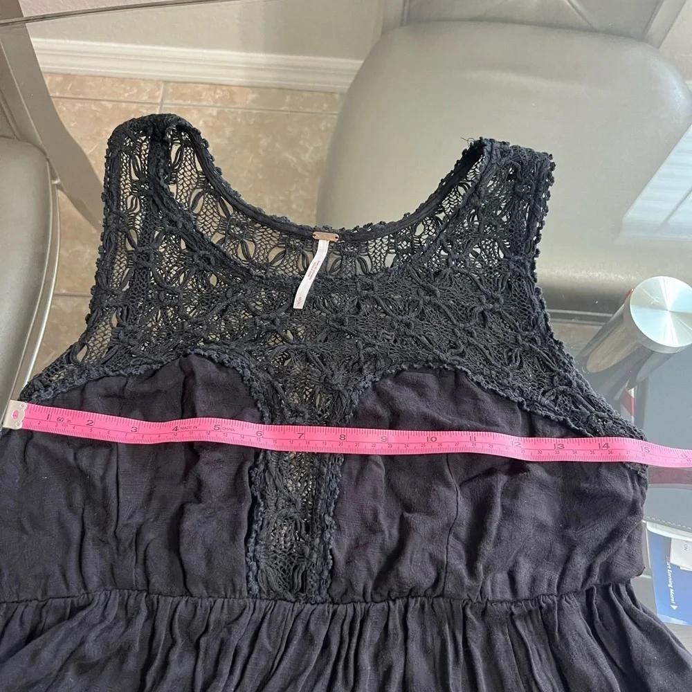 Free People Black Pleated Babydoll Mini Dress caja 4
